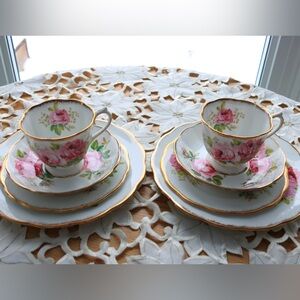 Royal Albert American Beauty Place Setting Luncheon Plate Teacup Saucer England
